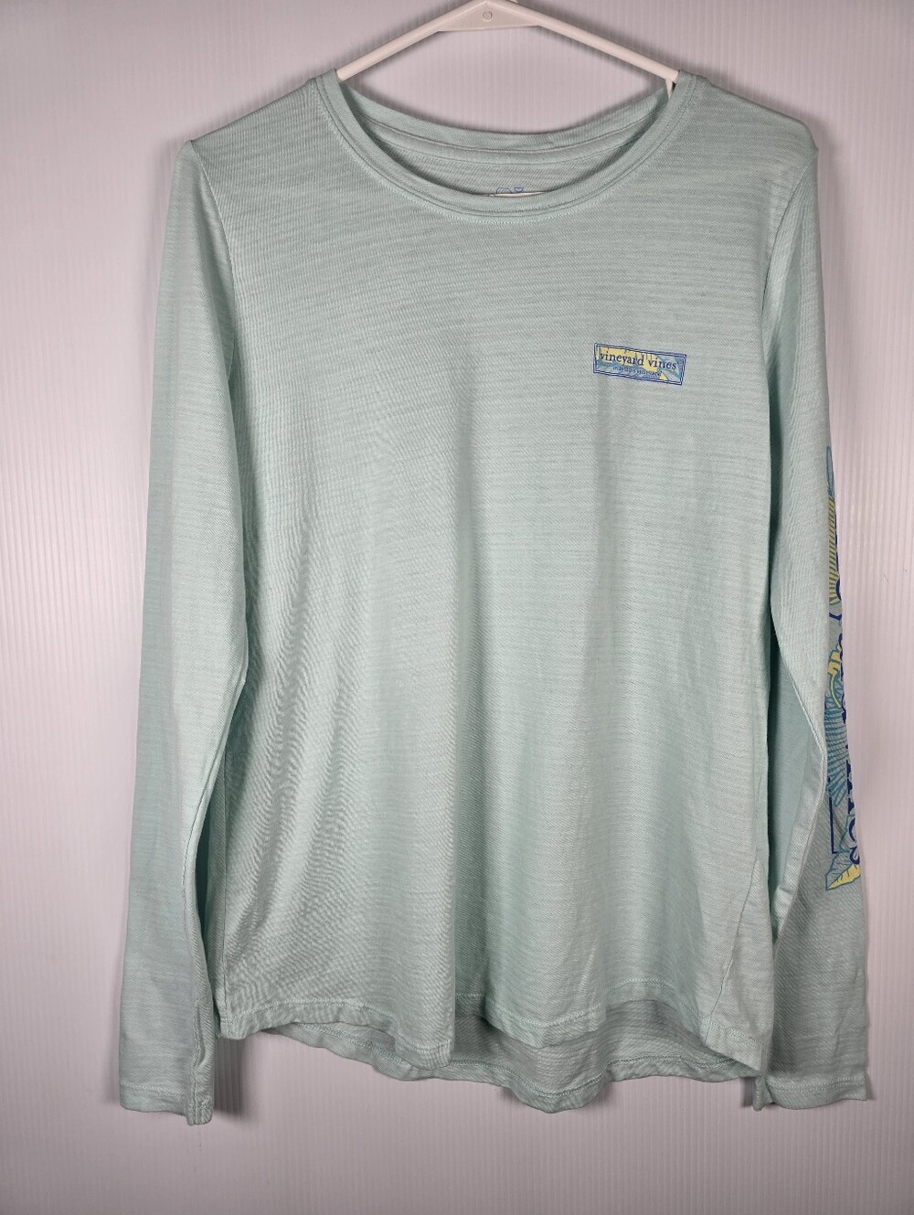 NWOT Vineyard Vines Women's Long-Sleeve Tee Light Mint 100% Cotton Size Small
